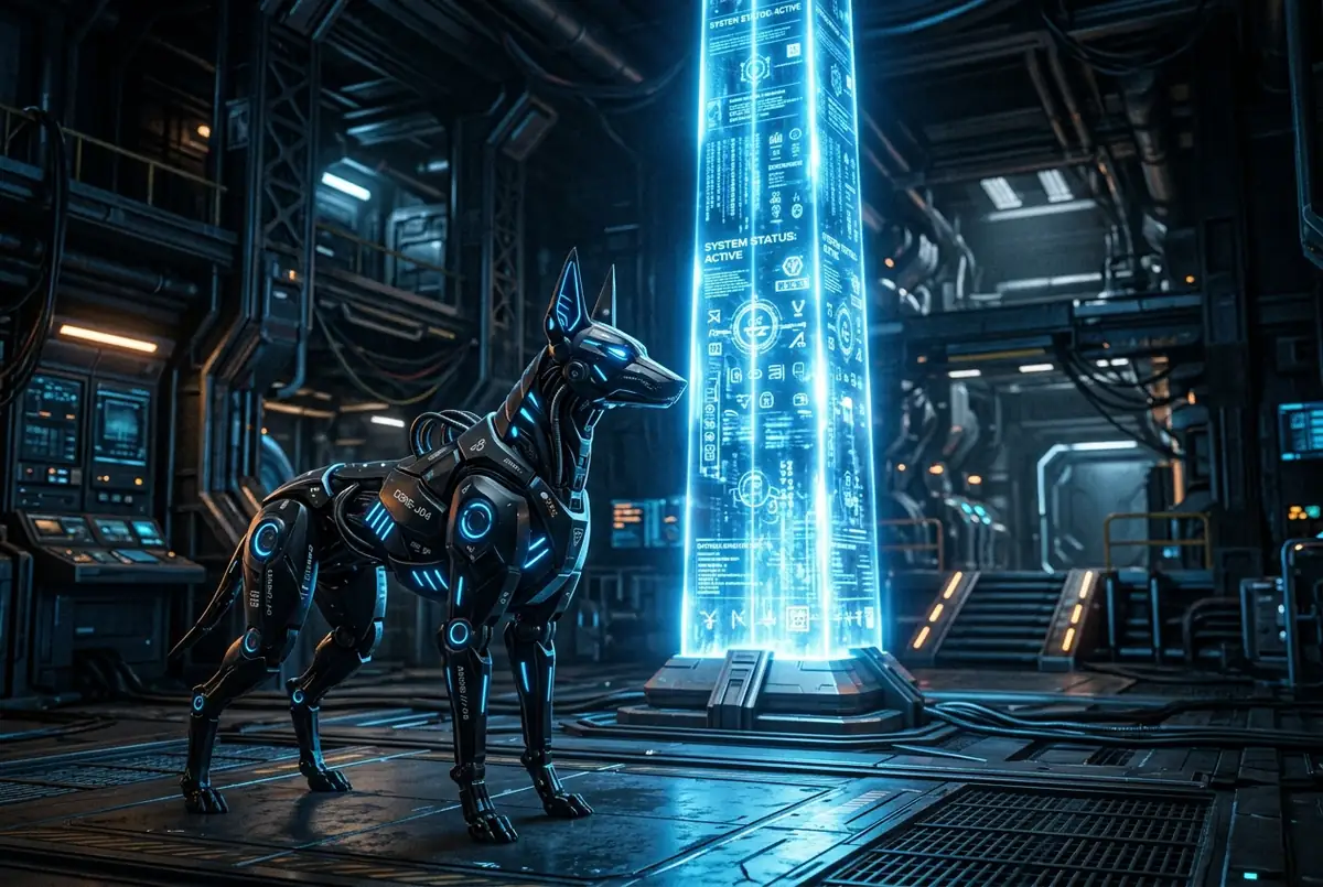 Robotic jackal in high tech chamber